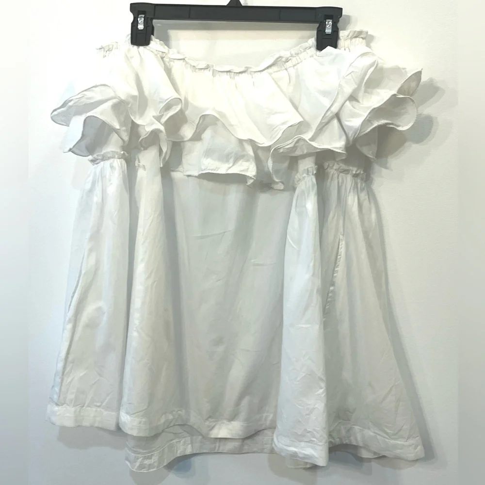 Free People Have A Thing For You Mini Dress white strapless with ruffle medium - Picture 4 of 5